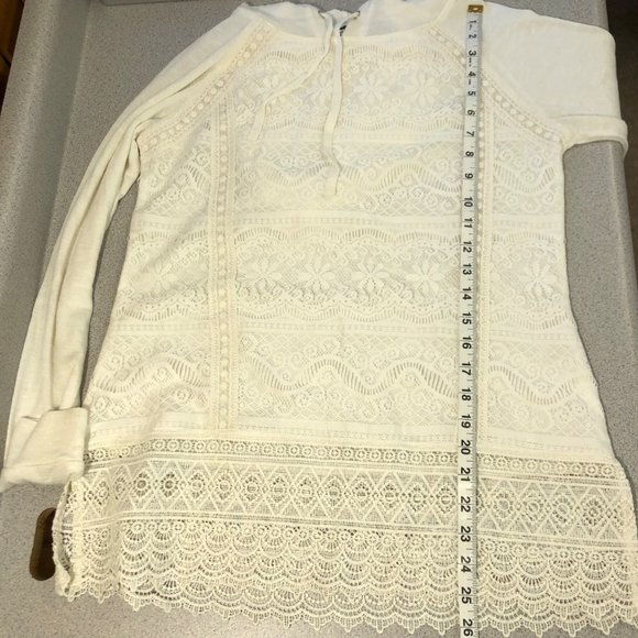 Back In The Saddle Women Ivory Lace Hoodie Size Small - Picture 8 of 9